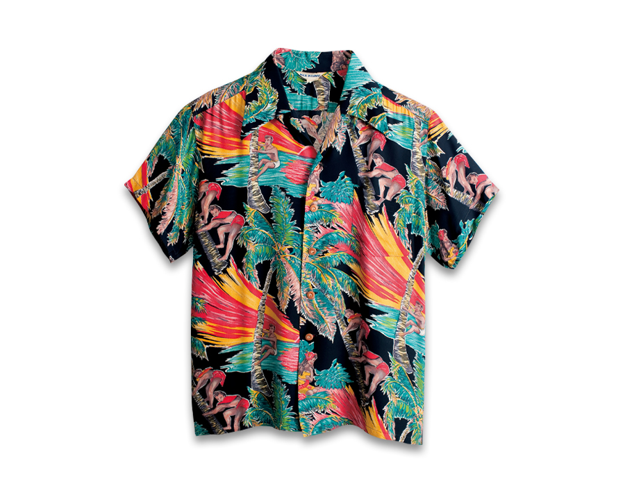 VINTAGE ALOHA SHIRT MUSEUM – “PALM CLIMBER” - ALOHA SHIRT  