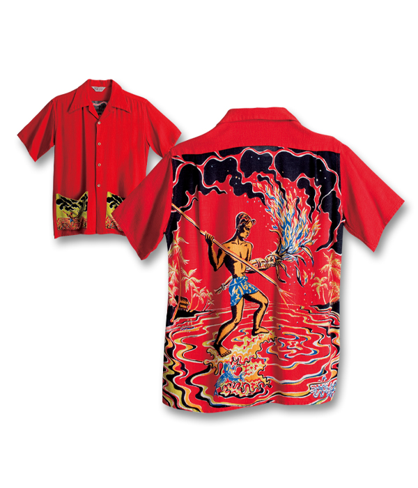 VINTAGE ALOHA SHIRT MUSEUM – “TORCH FISHERMAN” - ALOHA SHIRT 